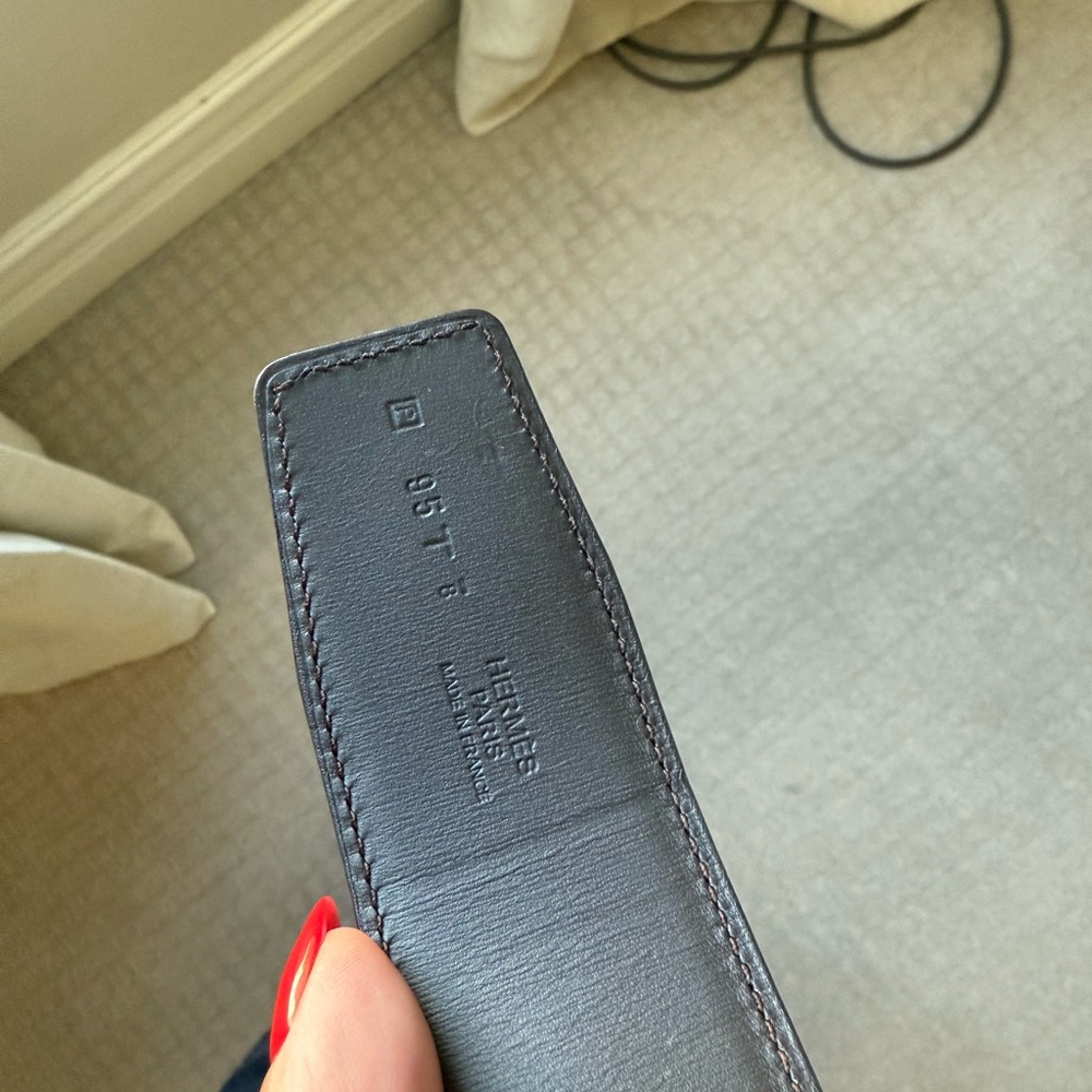 Hermes Black Leather Belt men’s - Picture 6 of 7